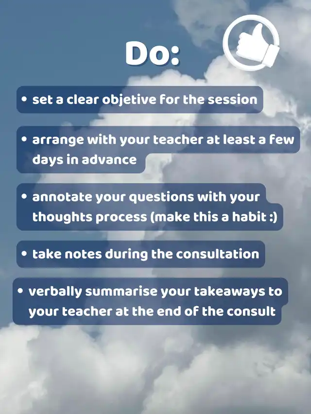 should you go for consultations with your teacher?