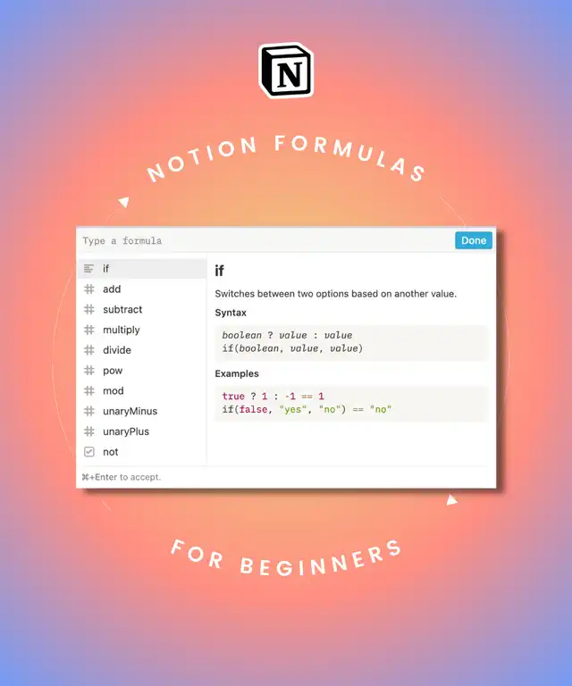 Notion Formulas for absolute beginners