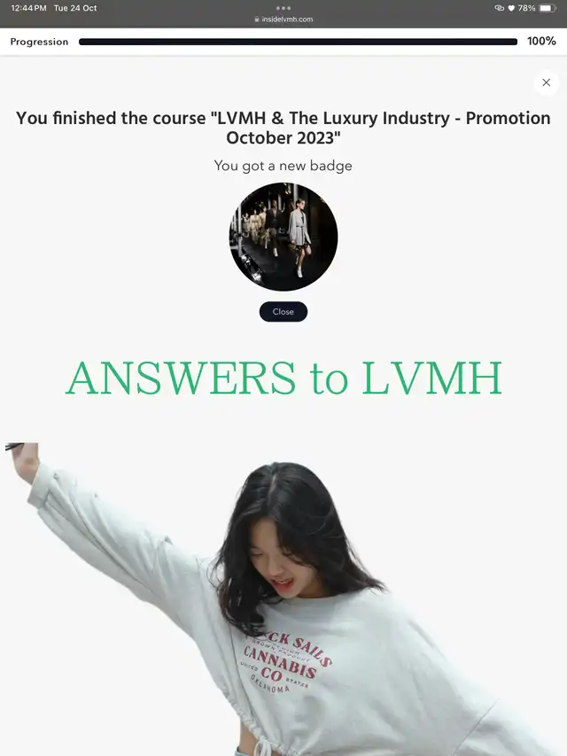 ANSWERS to 2nd quiz of LVMH 1st module