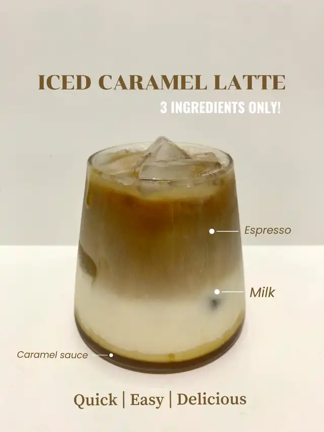 ICED CARAMEL LATTE, TO BOOST YOUR MOOD!