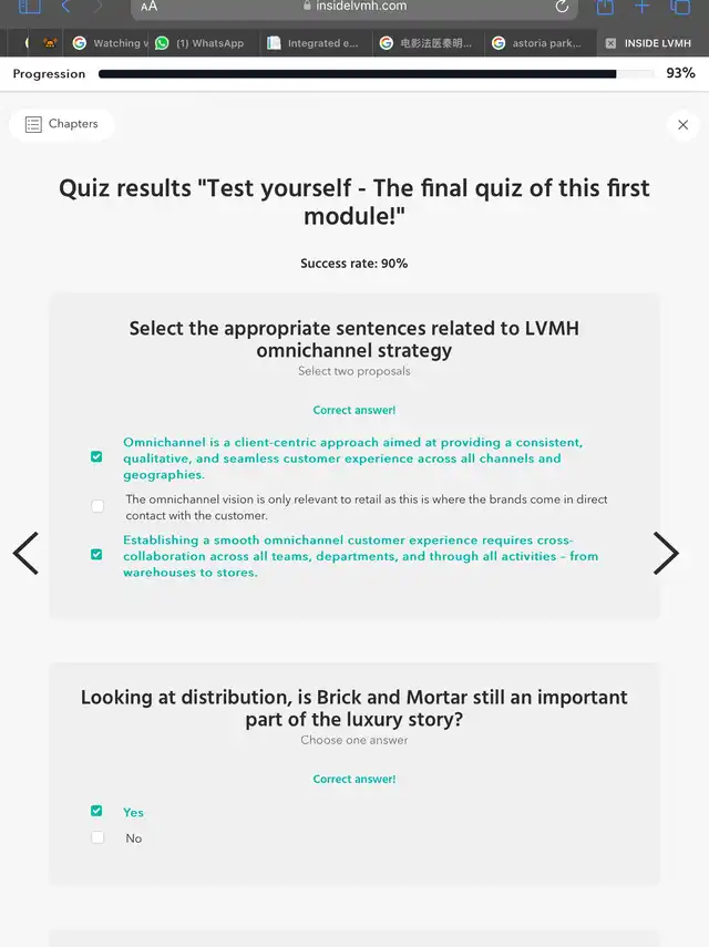ANSWERS to 2nd quiz of LVMH 1st module
